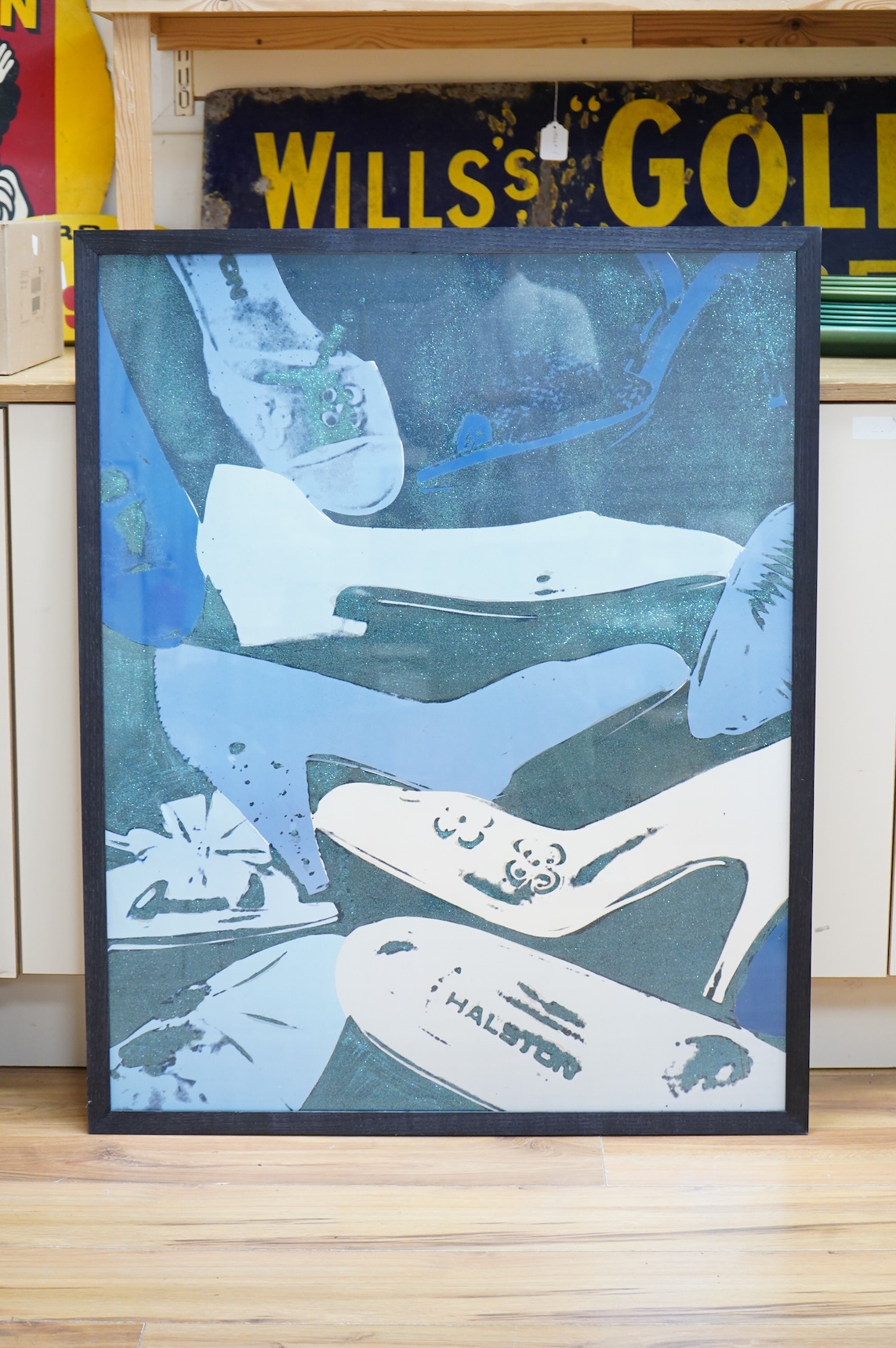 After Andy Warhol (American 1928-1987), ‘Diamond Dust Shoes’, Pop-art lithograph, The Andy Warhol Collection label and facsimile signature verso, 95 x 76cm